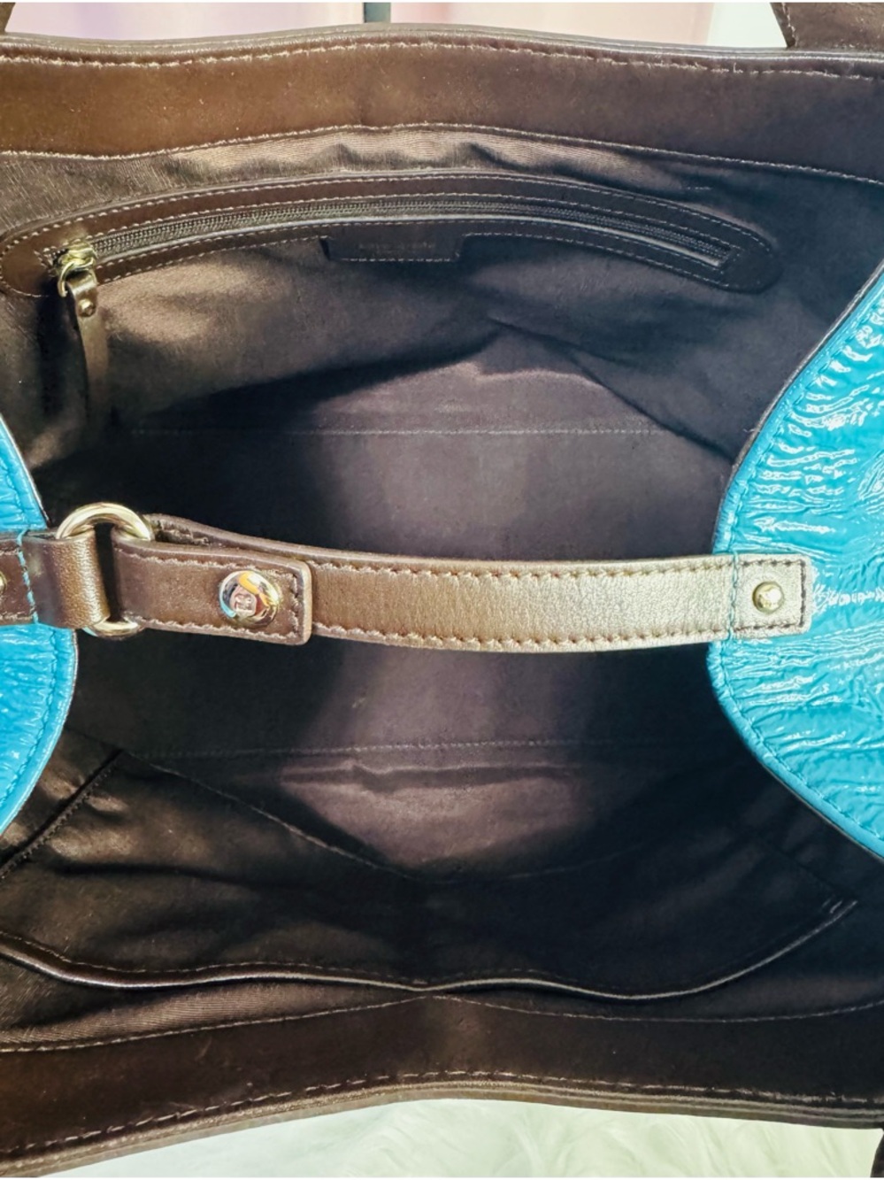 Kate Spade ♠️ Turquoise & Brown RARE combo color - Picture 10 of 15